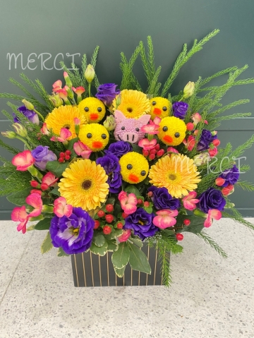 **FB18** Small Duck and Small Pig Flower box<br>小鴨仔及小豬仔花盒