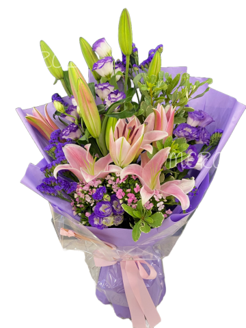 **KBQ43** Lily Long Bouquet-3pcs<br>百合長形花束-3枝