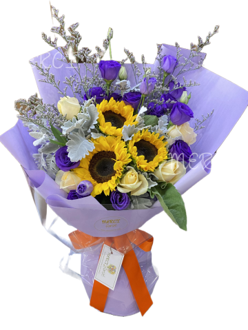 **KBQ186** Sun Flower Bouquet<br>向日葵 長形花束
