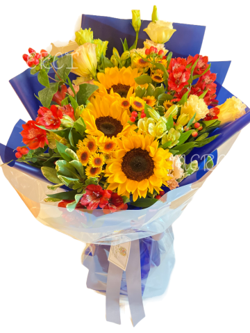 **KBQ187** Sun Flower Bouquet<br>向日葵 長形花束