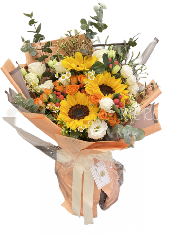 **KBQ188** Sun Flower Bouquet<br>向日葵 長形花束
