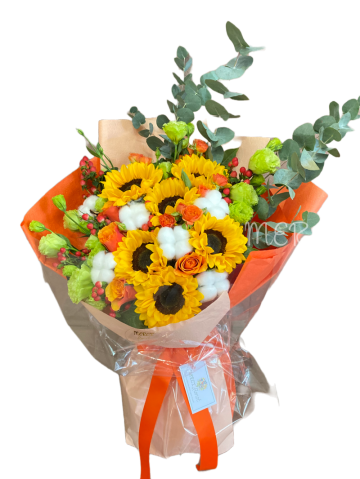 **KBQ190** Sun Flower Bouquet<br>向日葵 長形花束