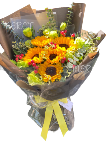 **KBQ191** Sun Flower Bouquet<br>向日葵 長形花束