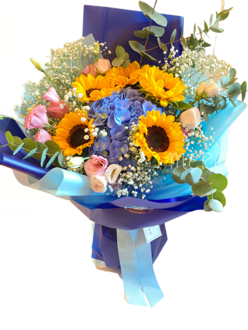 **KBQ194** Sun Flower Bouquet<br>向日葵 長形花束